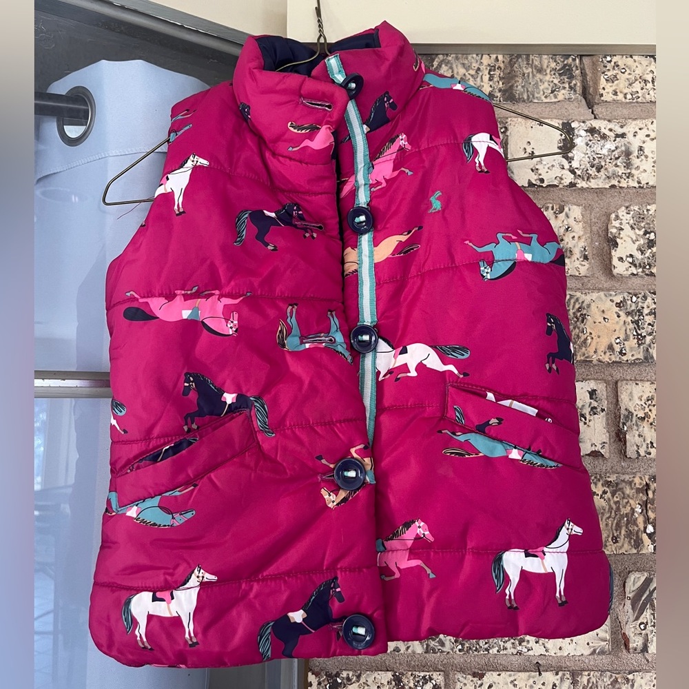 Girls' Joules Horse Quilted Vest